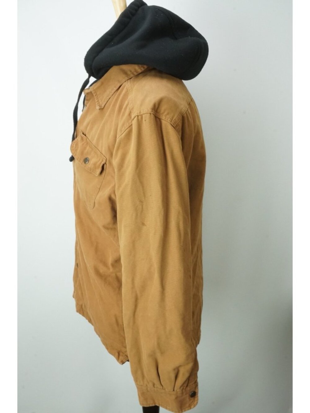 Cloudveil Brown Canvas Sewn in Hooded Lined JAcket Coat Sz L - Picture 2 of 8